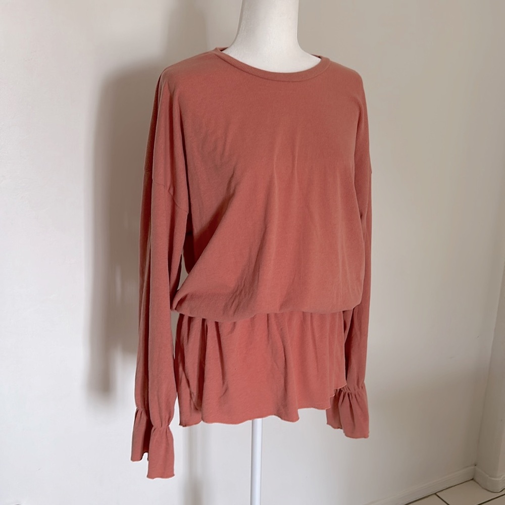 NWOT Acting Pro Slightly Ribbed Peplum Blouse - Picture 8 of 10